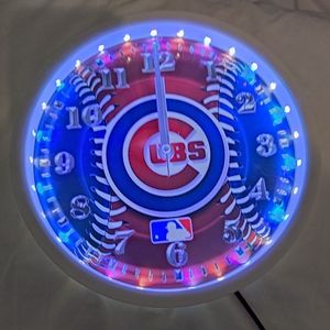 Cubs led wall clock